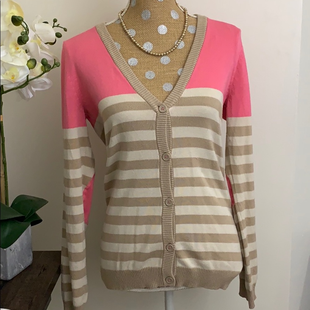 Stripe Button Down Cardigan - Picture 4 of 4